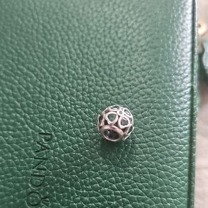 Pandora Silver Hearts  Charm Pale Blue Stones
